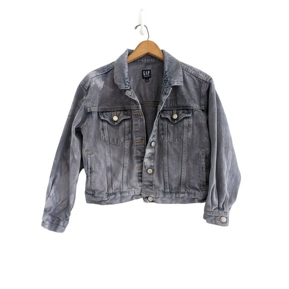 GAP Jackets & Blazers - Gap Sun Bleached Oversized Cropped Denim Jacket Size L